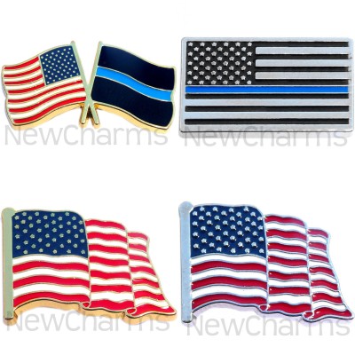 P501 Pin Thin Blue Line USA Flag