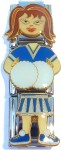 Cheerleader Chick in Blue Charm Chick Italian Charm