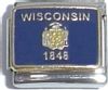 Flag of Wisconsin Italian Charm