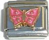Pink Butterfly Italian Charm