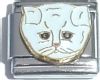CT1286 Cat Face in White Italian Charm