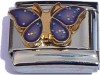 Light Purple Glitter Buttterfly Italian Charm
