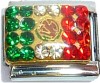 CT1825 Flag of Mexico with Stones Italian Charm