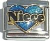 Dark Blue Heart Niece Italian Charm