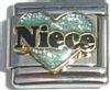 Aqua Heart Niece Italian Charm