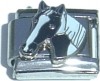 White and Black Horse Italian Charm