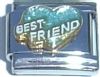 Aqua Heart Best Friend Italian Charm
