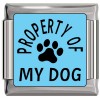 CT9212 Property of My Dog on Blue Photo Italian Charm