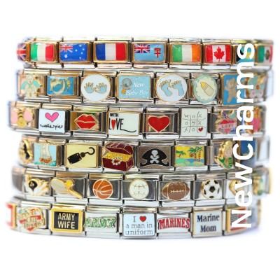 Stack of Italian Charm Bracelet s