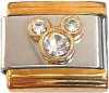 Mickey Clear Stones with Gold Trim