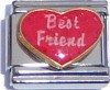 Best Friend on Red Heart Italian Charm