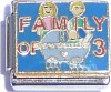 CT9095 Family of 3 on Blue Italian Charm