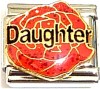Daughter Red Flower Italian Charm