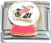 Santa on his Sleigh in Snowglobe Italian Charm