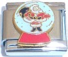 Santa with Bag in Snowglobe Italian Charm