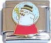 Snowman with Broom Snowglobe Italian Charm