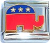 USA Republican Elephant Italian Charm