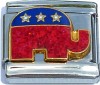 USA Republican Elephant with Glitter Italian Charm