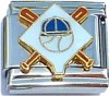 Baseball Ball and Bats Italian Charm