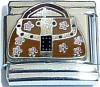 Brown and Silver Designer Purse Italian Charm