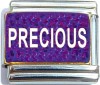 Precious on Purple with Glitter Italian Charm