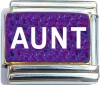 Aunt on Purple with Glitter Italian Charm