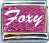 CT6553 Foxy on Pink with Glitter Italian Charm