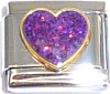 Purple Heart Italian Charm