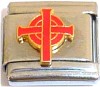 Cross in Red Italian Charm