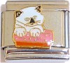 Kitten on Pink Bed Italian Charm