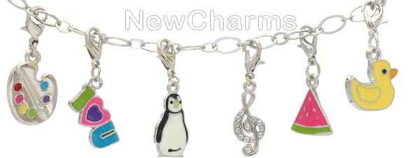 Enamel Dangle Charms for Floating Lockets