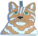 CAT FACE BROWN PURSE KEY FINDER / KEY KEEPER / KEY CLIP