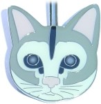 CAT FACE IN GRAY PURSE KEY FINDER / KEY KEEPER / KEY CLIP
