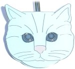 CAT FACE IN WHITE PURSE KEY FINDER / KEY KEEPER / KEY CLIP