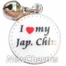 JR167 I Love My Japanese Chin ORing Charm