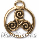 JT224 Gold Celtic Triskele O-Ring Charm 