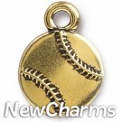 JT309 Gold Baseball O-Ring Charm 