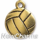 JT317 Gold Volleyball O-Ring Charm 