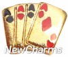 H1067 Aces Playing Cards Floating Locket Charm