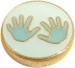 Blue Handprint Floating Locket Charm