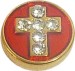 Cross on Red FLOATING LOCKET CHARM