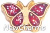 H1460 Red Butterfly Floating Locket Charm