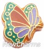 H1632 Colorful Butterfly Floating Locket Charm