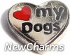 H1661 I Love My Dogs Floating Locket Charm