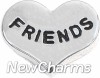H5070 Friends Silver Heart Floating Locket Charm