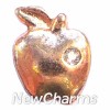 H6500 Rose Gold Apple With Stone Floating Locket Charm