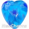 H6605 Blue Swirl Heart Stone Floating Locket Charm