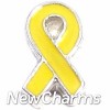 H7155 Yellow Ribbon With Silver Trim Floating Locket Charm (clearance)