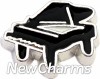 H7658 Grand Piano Silver Floating Locket Charm