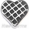 H7878 Checkered Heart Floating Locket Charm